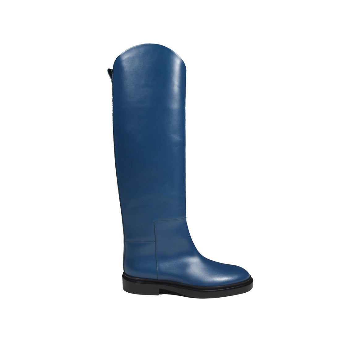 Jil Sander Blue Leather Knee-High Boots