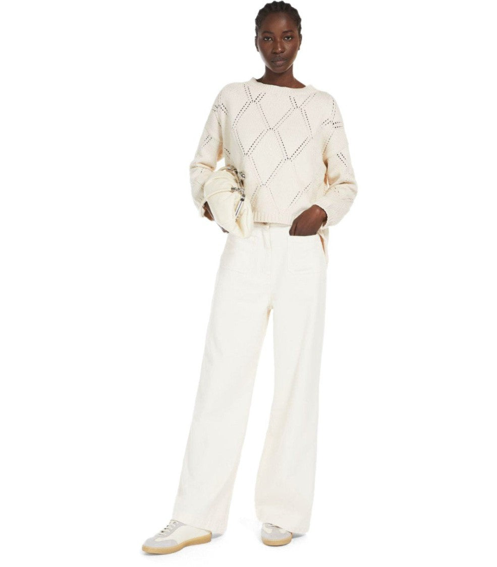 Max Mara Abbozzi Ecru Crewneck Sweater