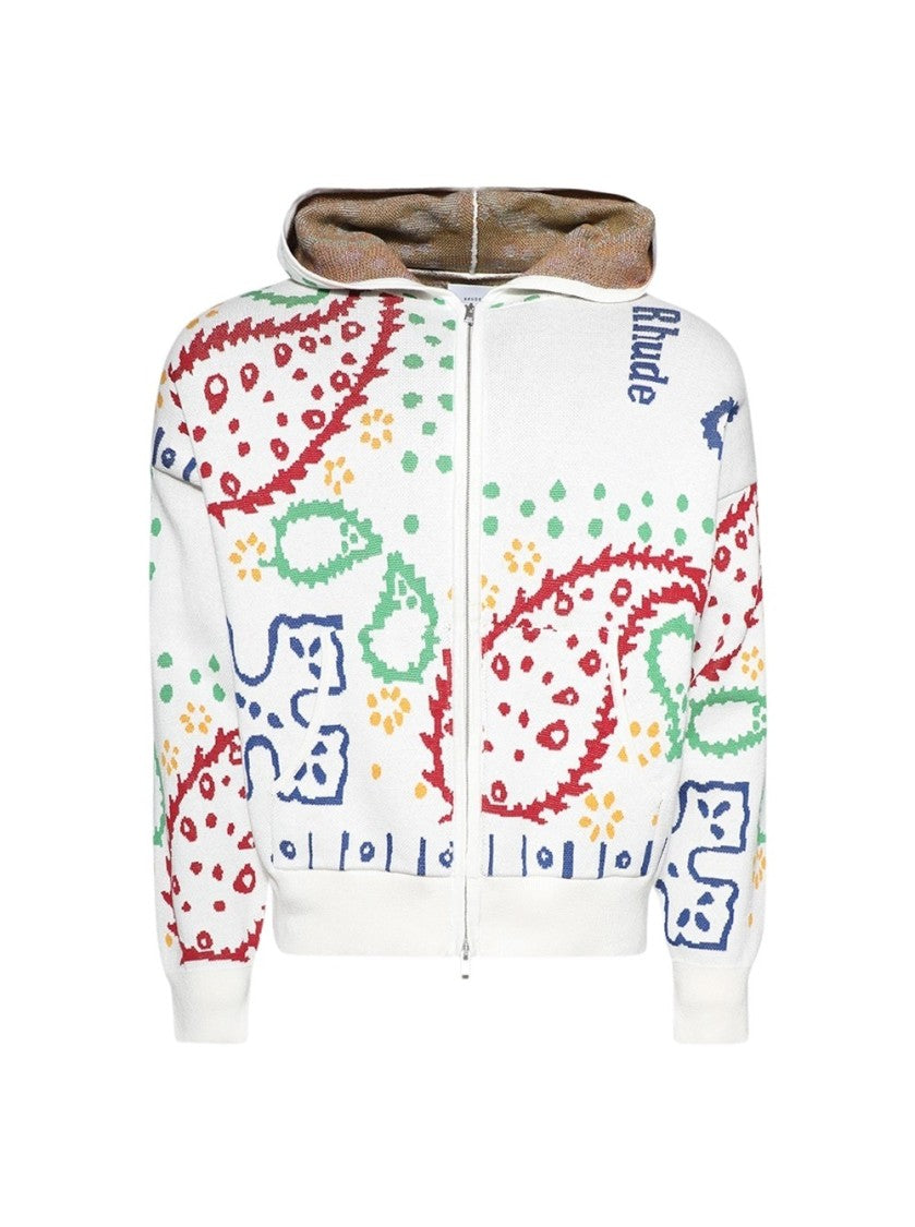 Rhude Bandana Knit Full Zip Sweater Multicolor