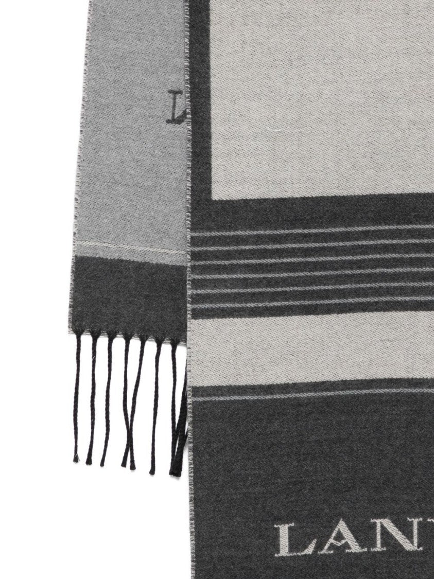 Lanvin Grey Silk And Nylon Lightweight Scarf