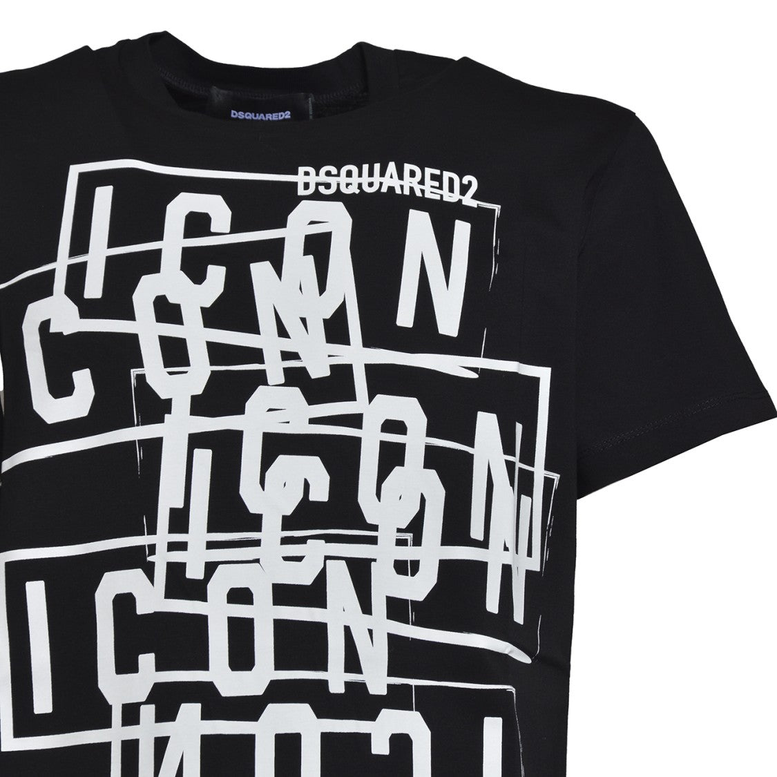 Dsquared2 Black Cotton Icon Stamps T-Shirt