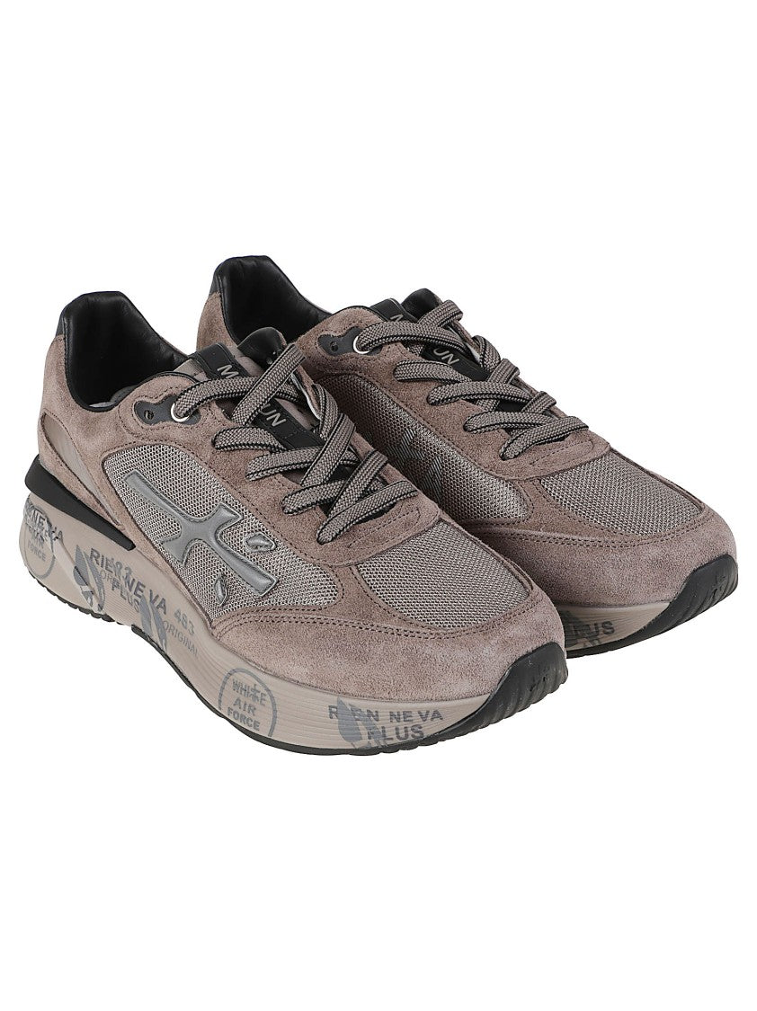 Premiata Brown Moerun Suede-Blend Sneakers