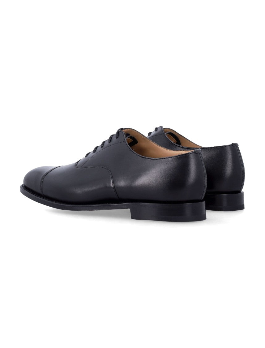 Church's Black Cap Toe Oxford Shoes With Goodyear Construction