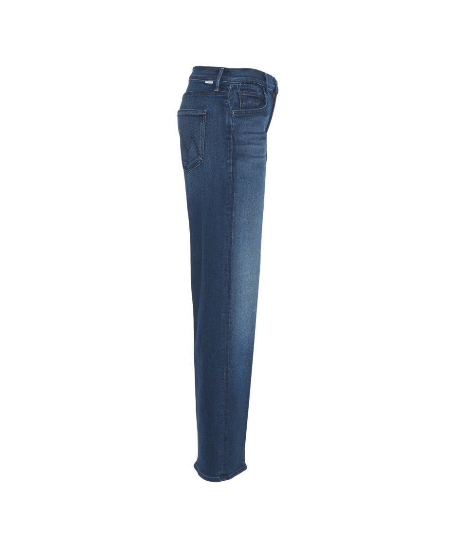 Mother Mid-Rise Five-Pocket Jeans With Slight Flare Hem