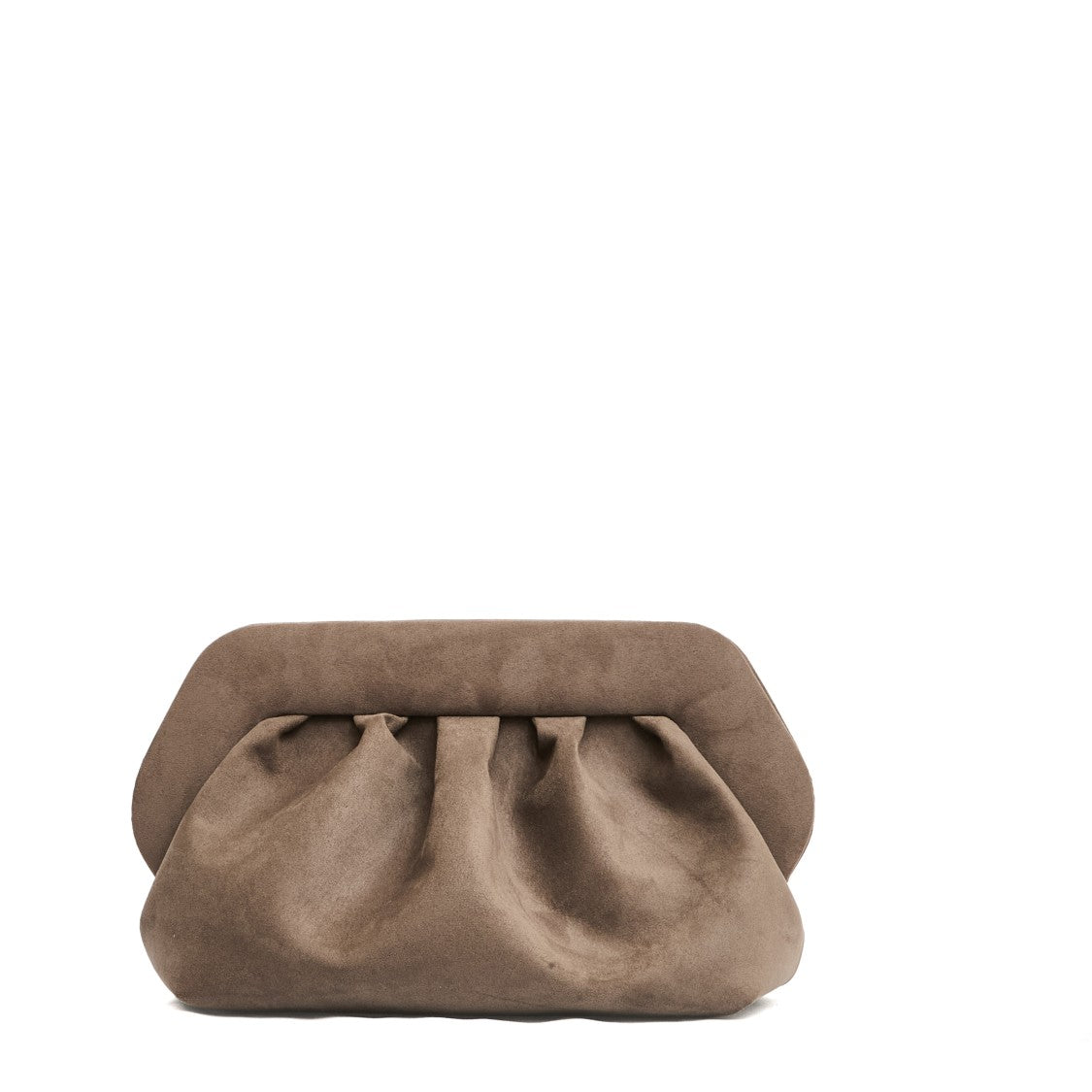 Themoirè Clutch Vegan Suede Fango