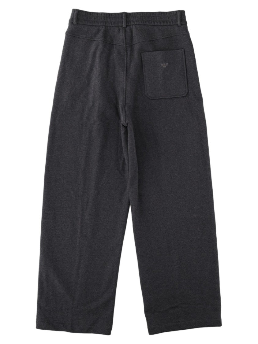 Emporio Armani Black Seam Detail Cotton Formal Pants