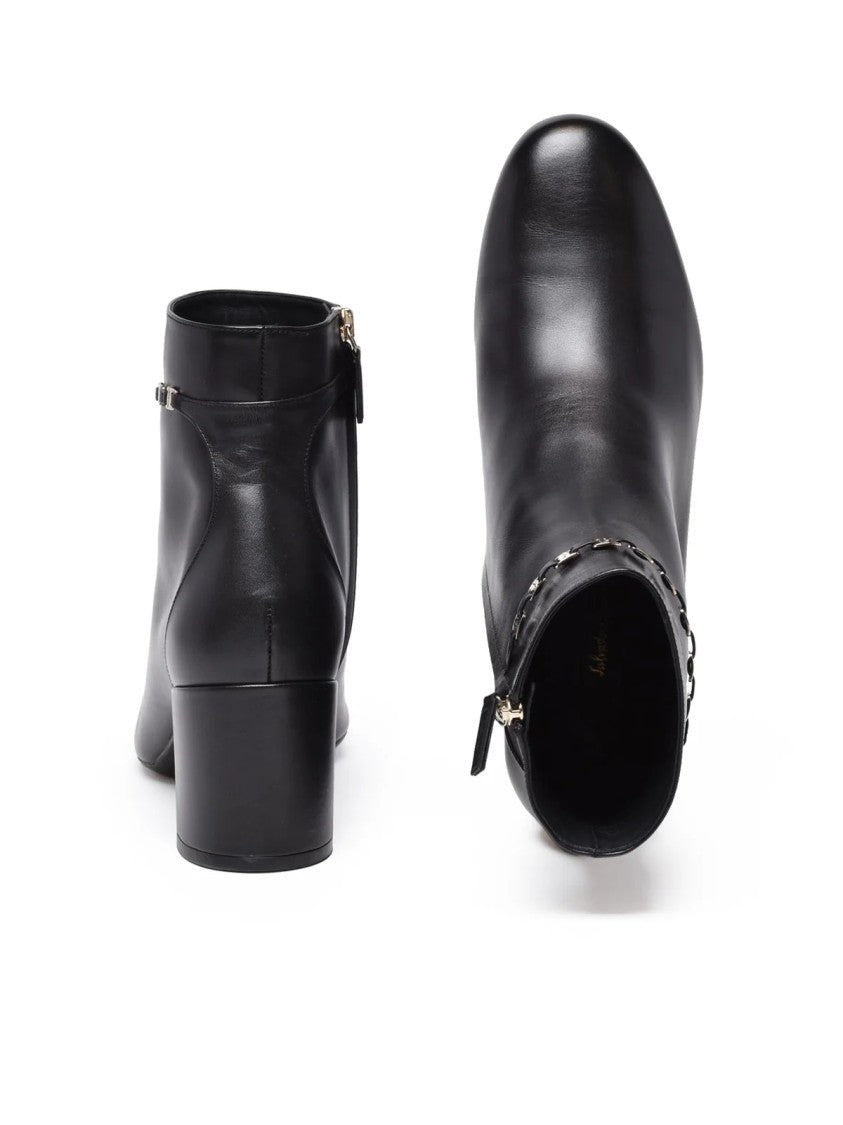 Salvatore Ferragamo Black Leather Ghila Boots