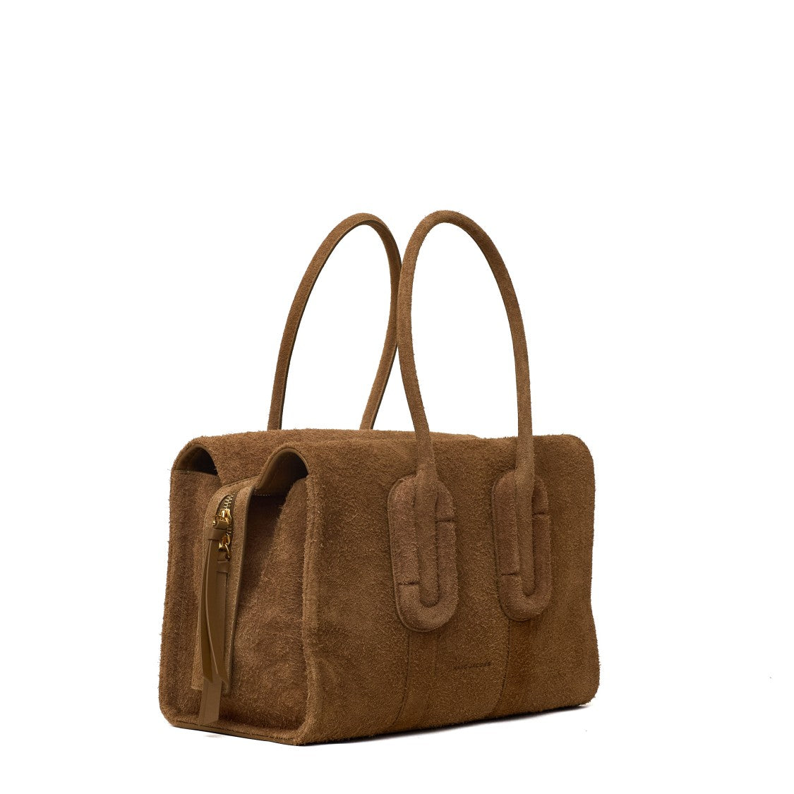 Marc Jacobs Structured Suede-Covered Bag With Dual Zipper And Padded Handles