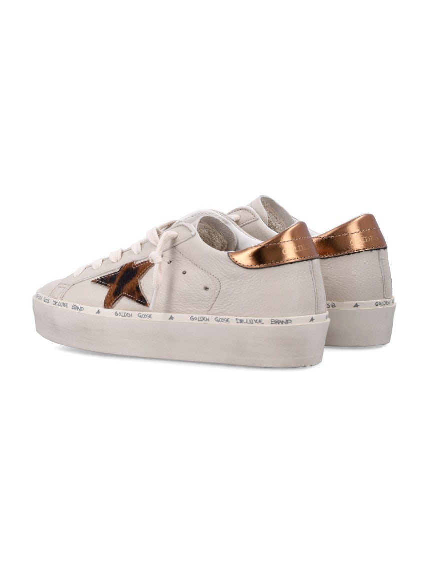 Golden Goose Platform Sneakers With Pony Hair Star And Copper Accents