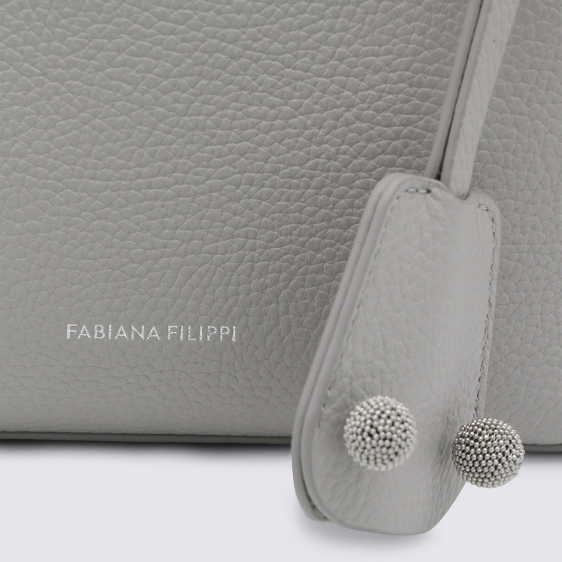 Fabiana Filippi Grey Leather Top Handle Bag