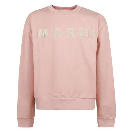 Marni Long-Sleeve Crew Neck Sweatshirt With Textured Logo
