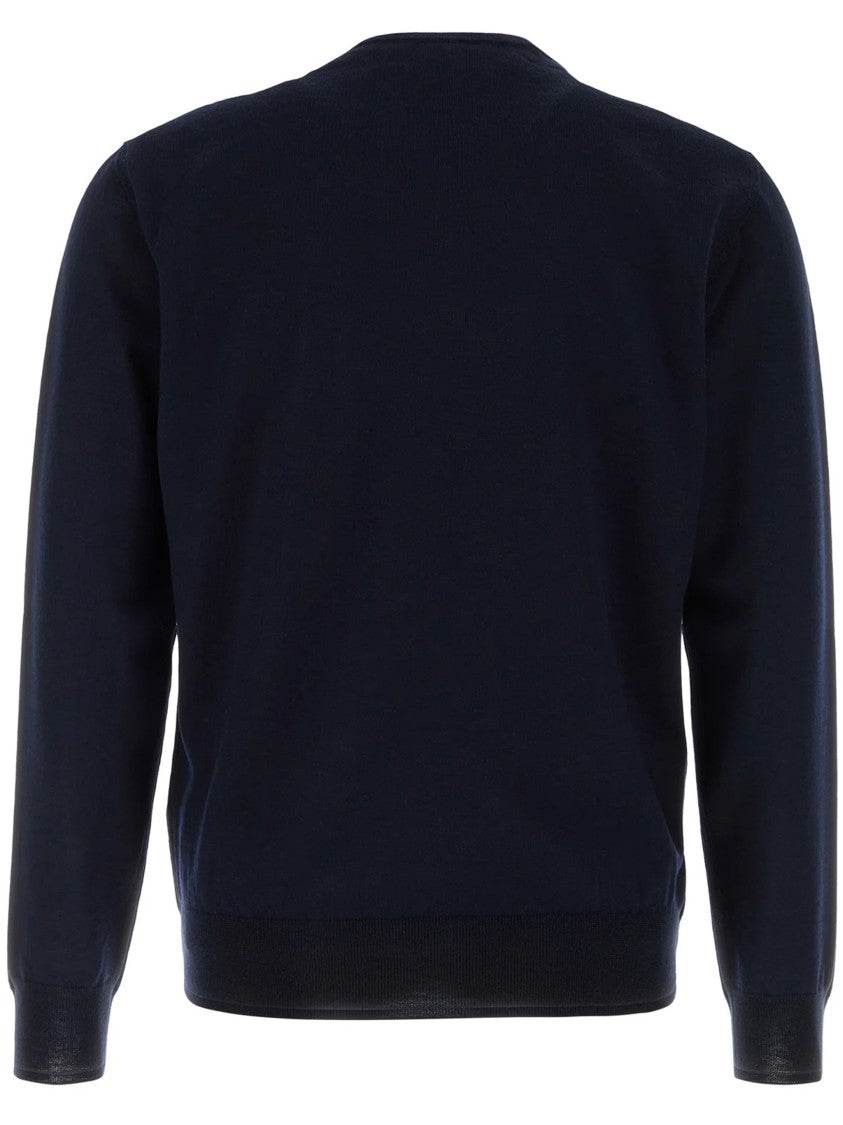Valentino Dark Navy Logo Patch Sweater
