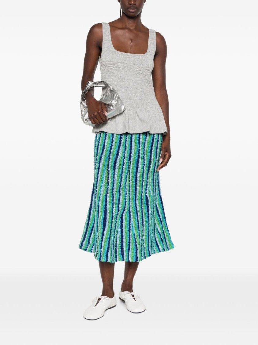 Dries Van Noten Sleeveless Square Neck Flared Peplum Top