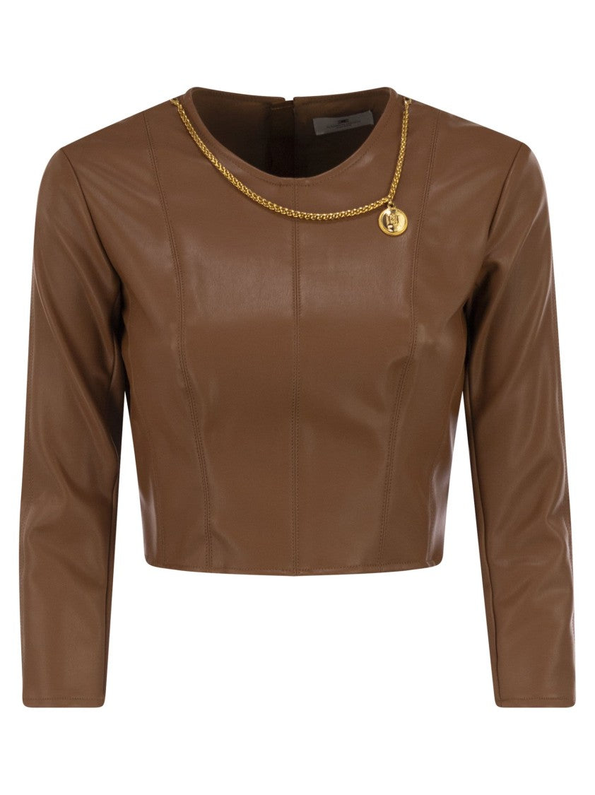 Elisabetta Franchi Top With Necklace And Charm