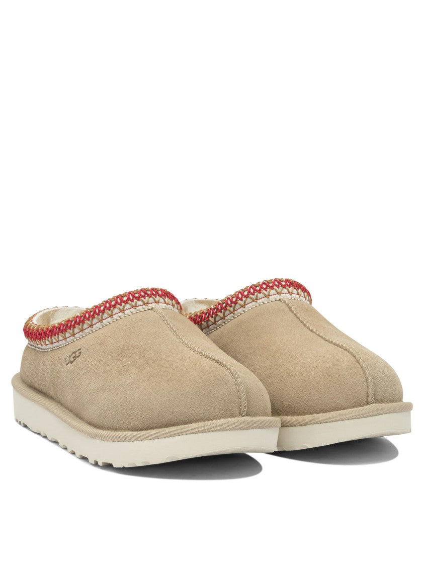 Ugg Beige Suede Loafers With Plush Lining And Textured Outsole