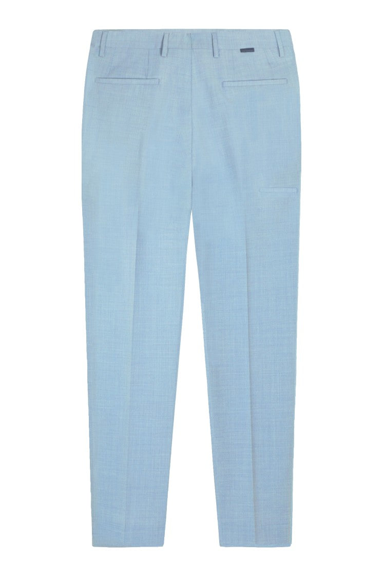 Gazzarrini X Michele Franzese Clear Blue Tailored Trousers With Front Pleats