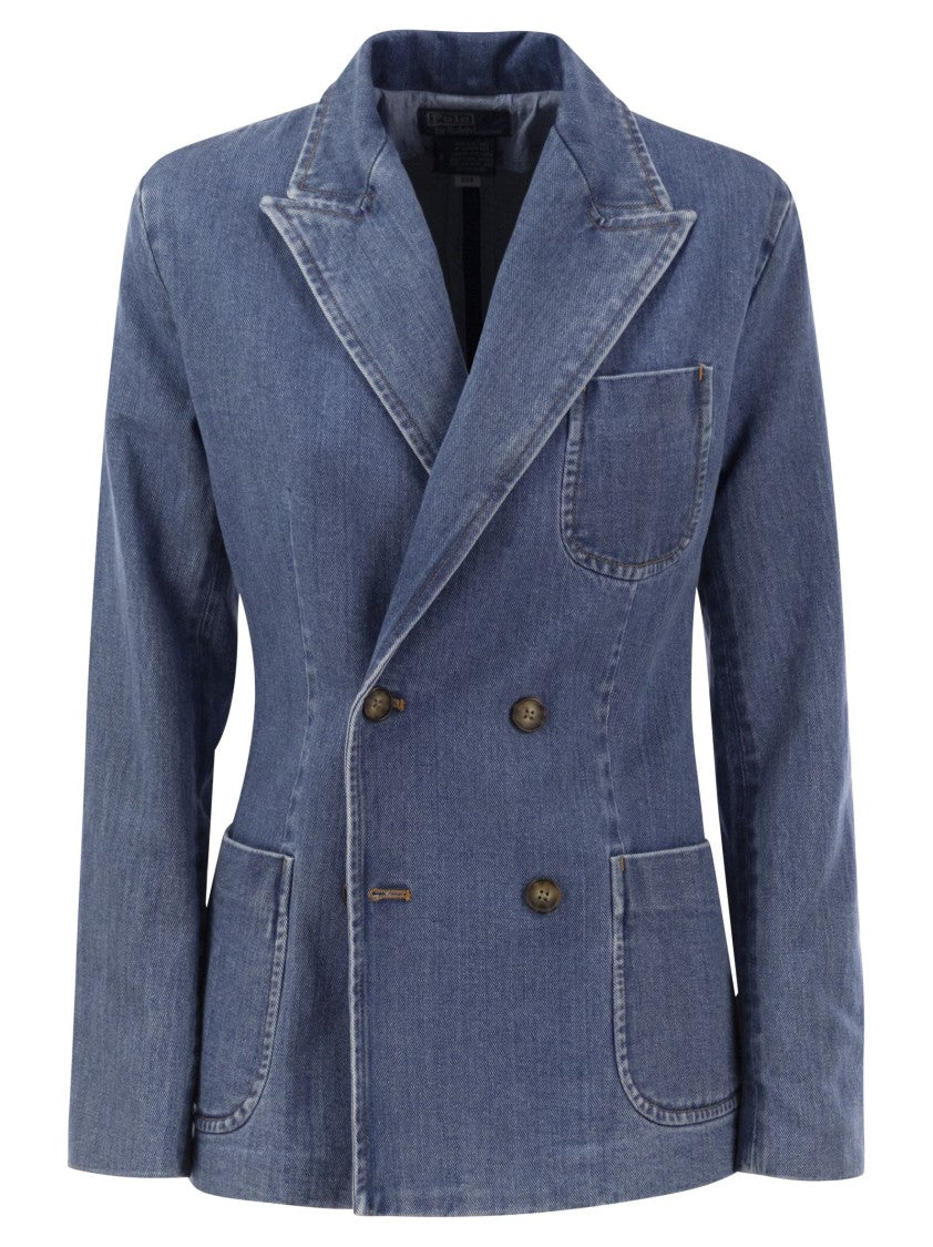 Polo Ralph Lauren Double-Breasted Cotton Chambray Blazer