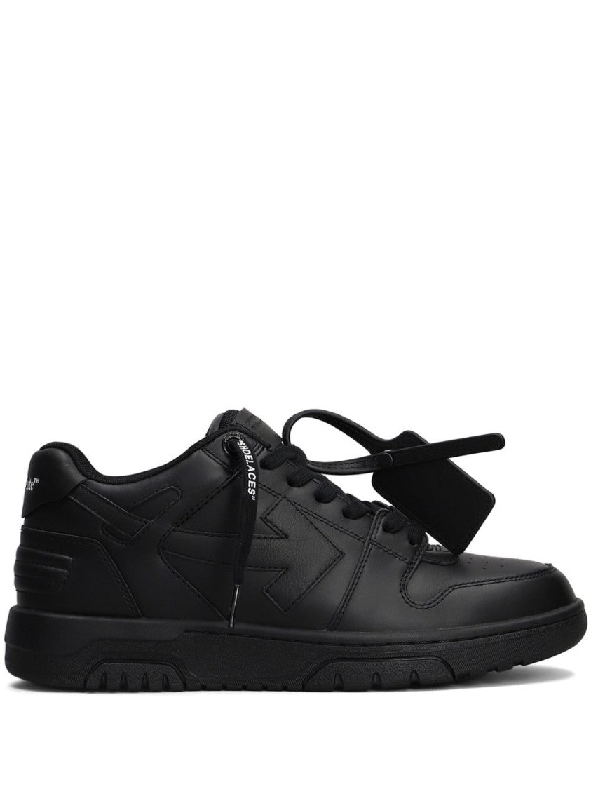 Off-White Minimalist Black Sneakers With Unique Detailing