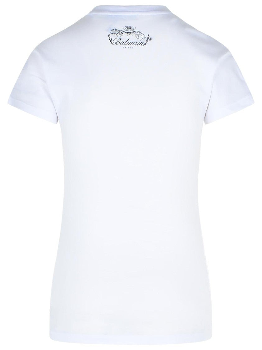 Balmain White Cotton T-Shirt