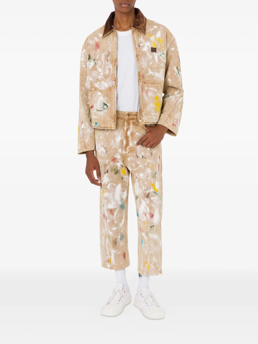 Moschino Cropped Pants With Abstract Paint Splatter Design