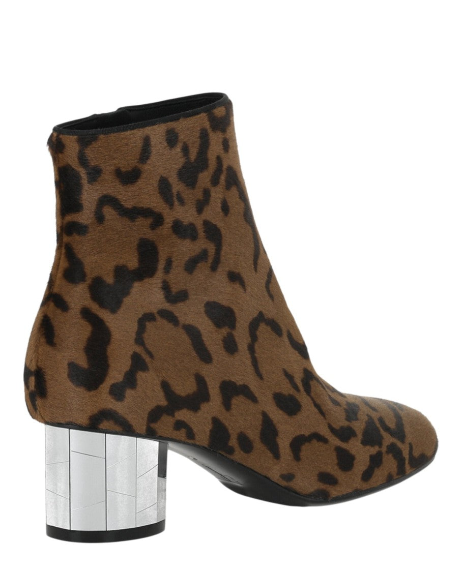 Ferragamo Ankle-Length Booties With Faux Jaguar Print