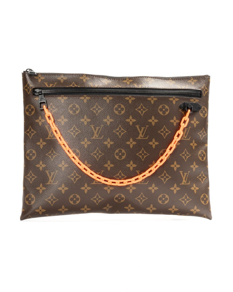 Louis Vuitton X Virgil Abloh Monogram A4 Clutch In Orange