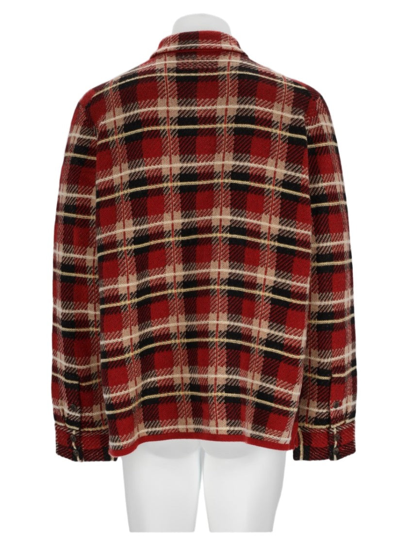 Guest In Residence Multicolor Plaid Cashmere Cardigan