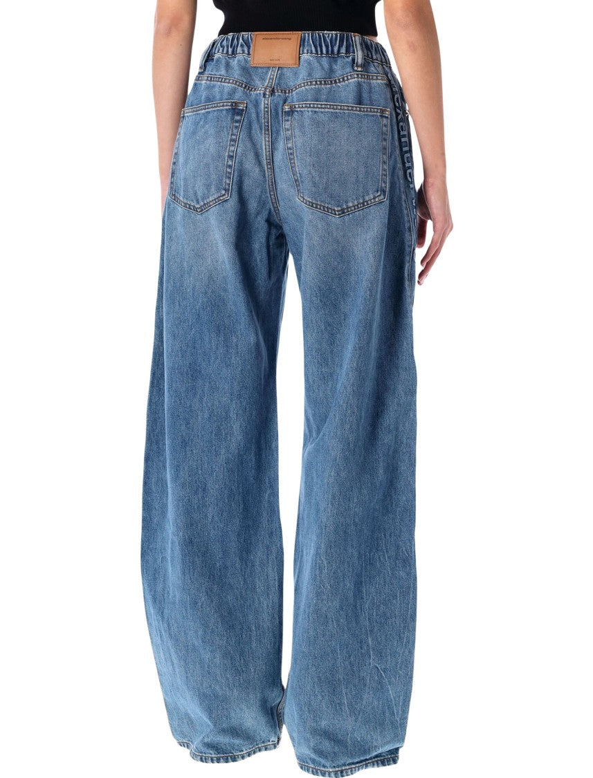Alexander Wang Blue Balloon Jogger Jeans With Logo