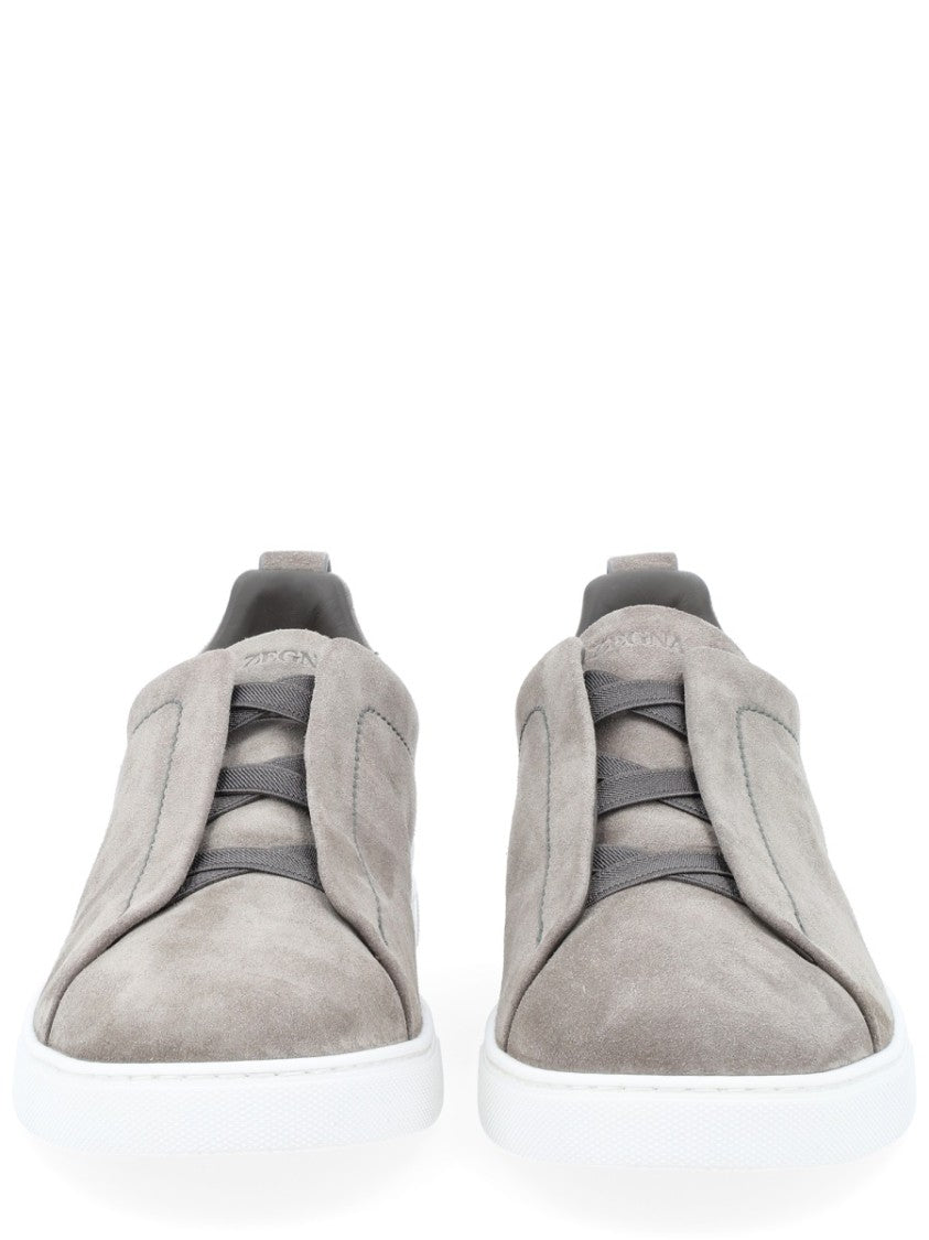 Zegna Low-Top Sneaker With Hidden Laces In Calf Leather