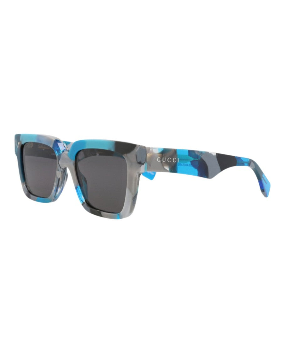 Gucci Marbled Square-Frame Recycled Acetate Sunglasses