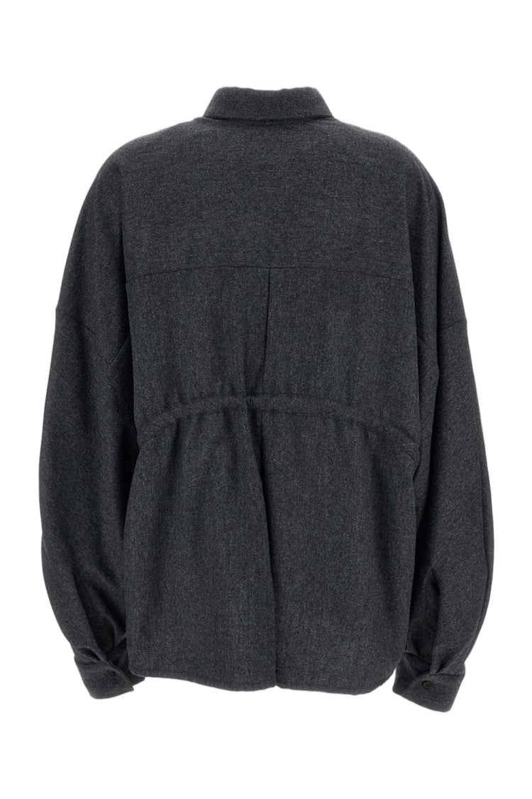 The Latest Grey Dalida Wool-Blend Shirt