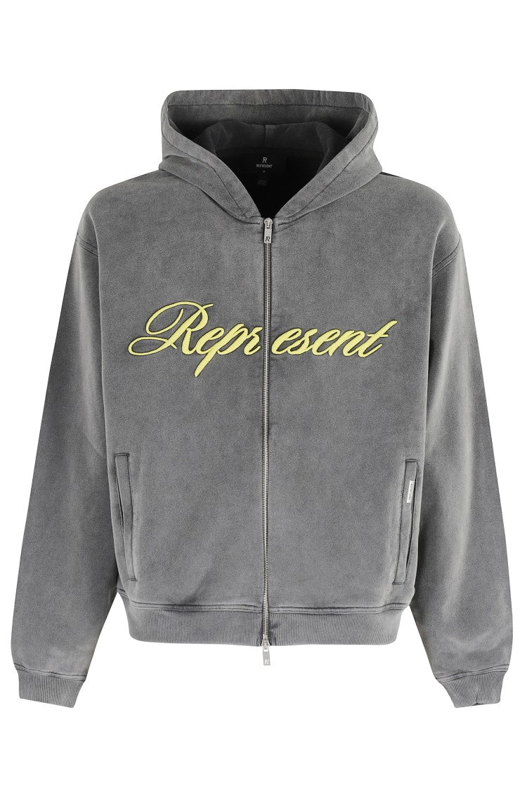 Represent Script Logo Zip Hoodie