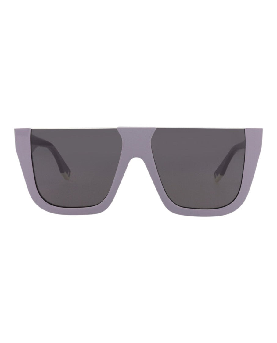 Fendi Bold Shield-Frame Acetate Sunglasses With Saddle Nose Bridge