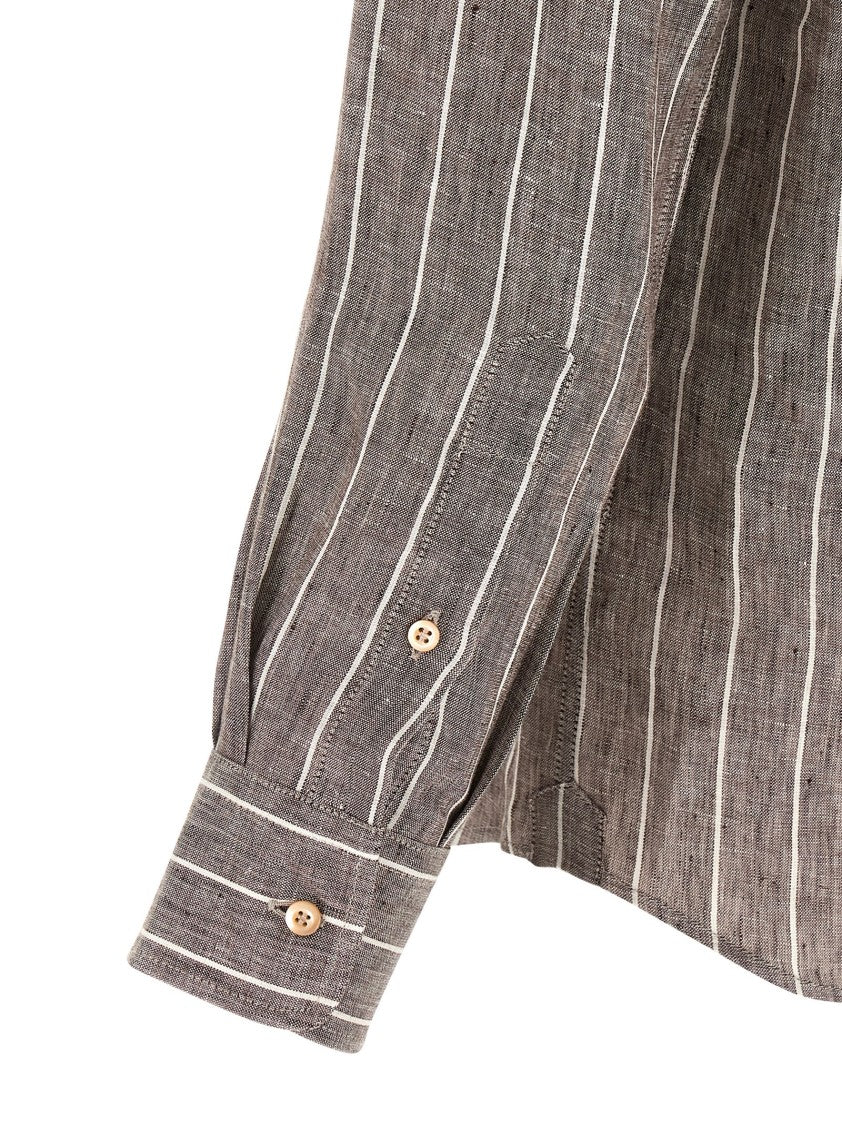 Brunello Cucinelli Pinstriped Canvas Shirt