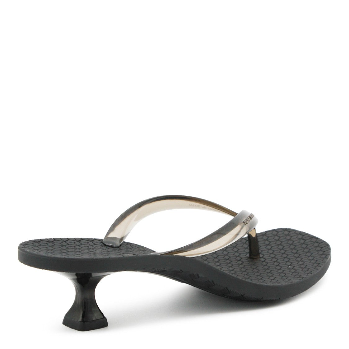 Tory Burch Black Rubber Flared Stiletto Sandals