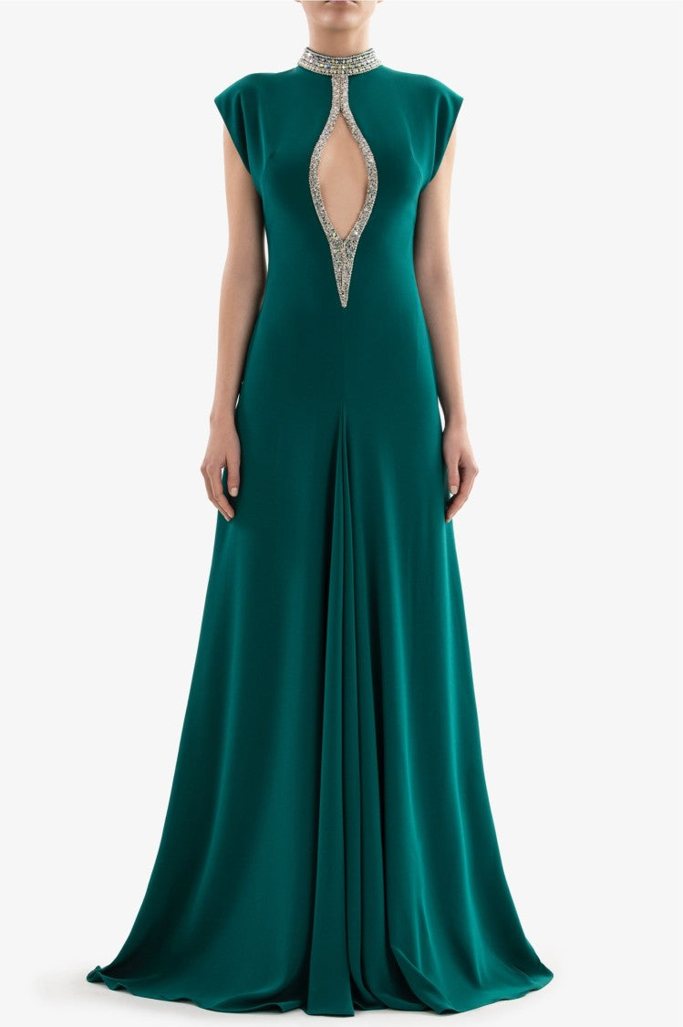 Saiid Kobeisy Crystal Embellished Long Dress