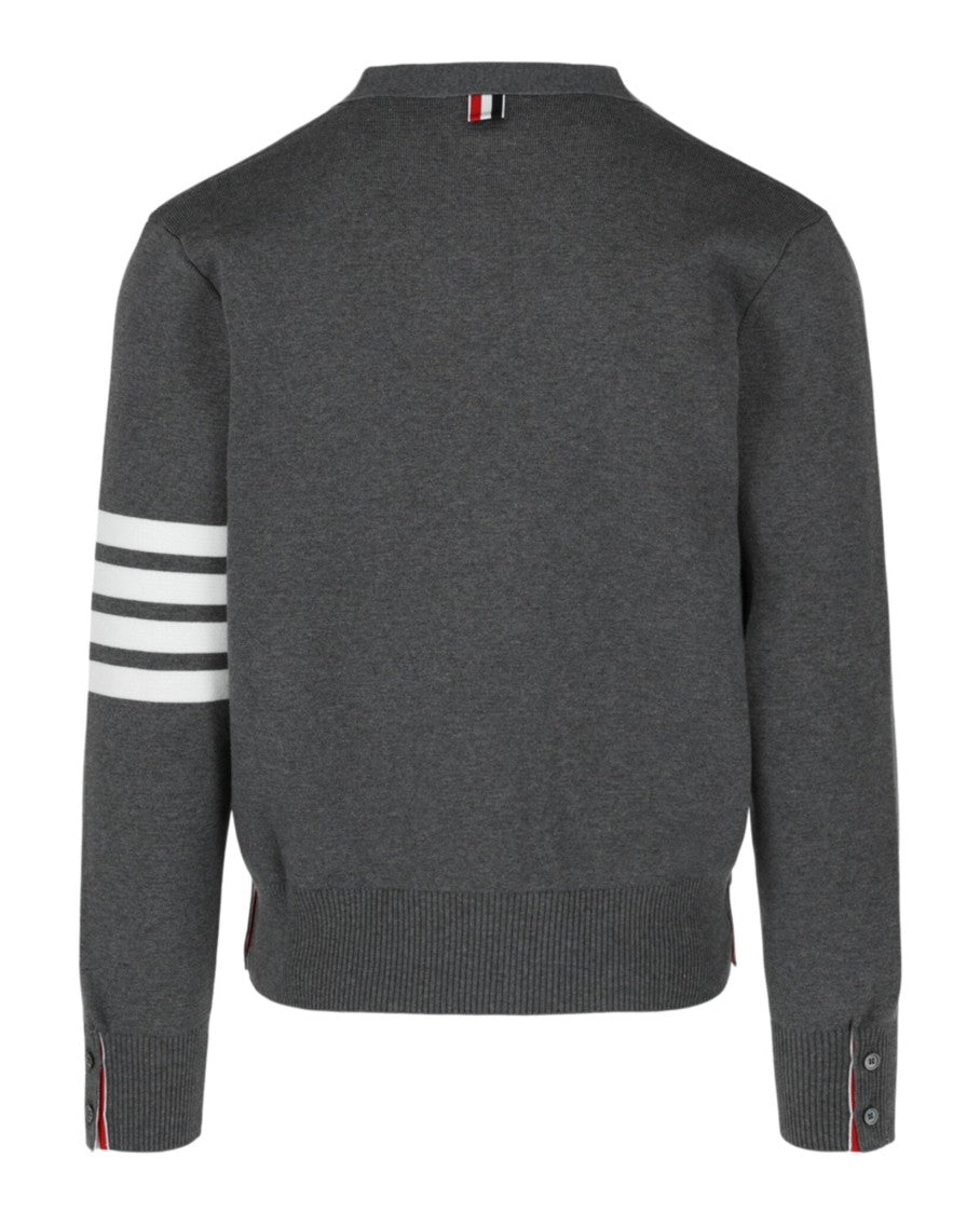 Thom Browne Cotton Crepe V-Neck Cardigan