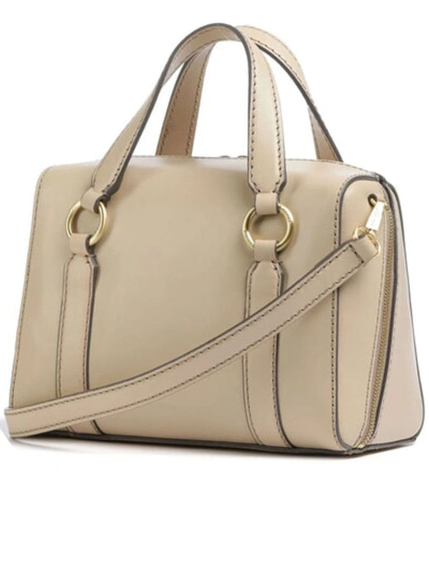 The Bridge Neutral Handbag W/Shoulder Structured Leather Handbag