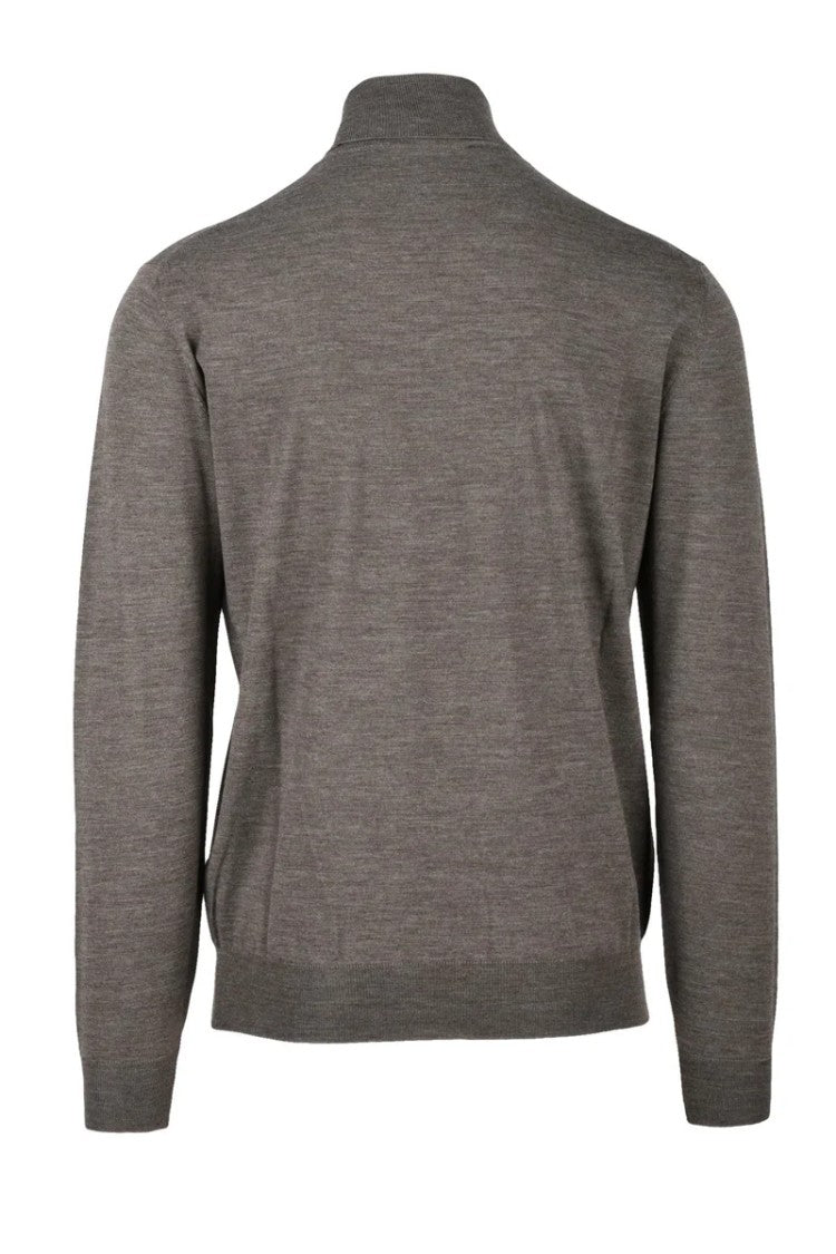 Filippo De Laurentiis Brown Merino Wool Men's Merino Wool Turtleneck
