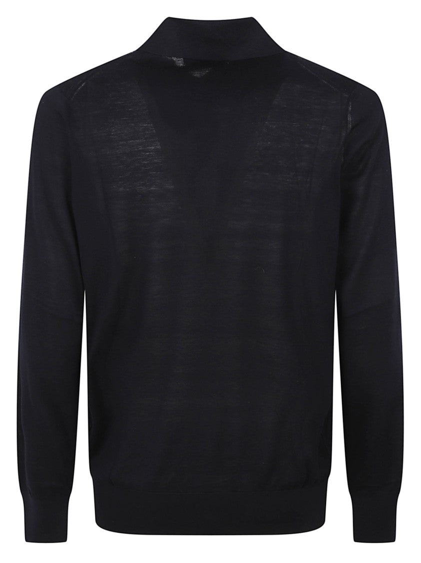 Brunello Cucinelli Long-Sleeved Button-Up Top In Deep Blue