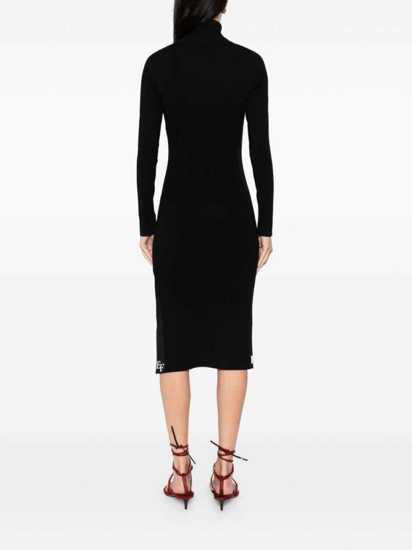 Elisabetta Franchi Form-Fitting Black Midi Dress