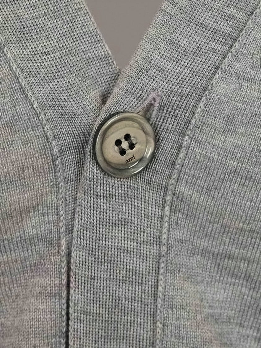 Ami Paris Heart Logo Alexandre Mattiussi Wool Cardigan