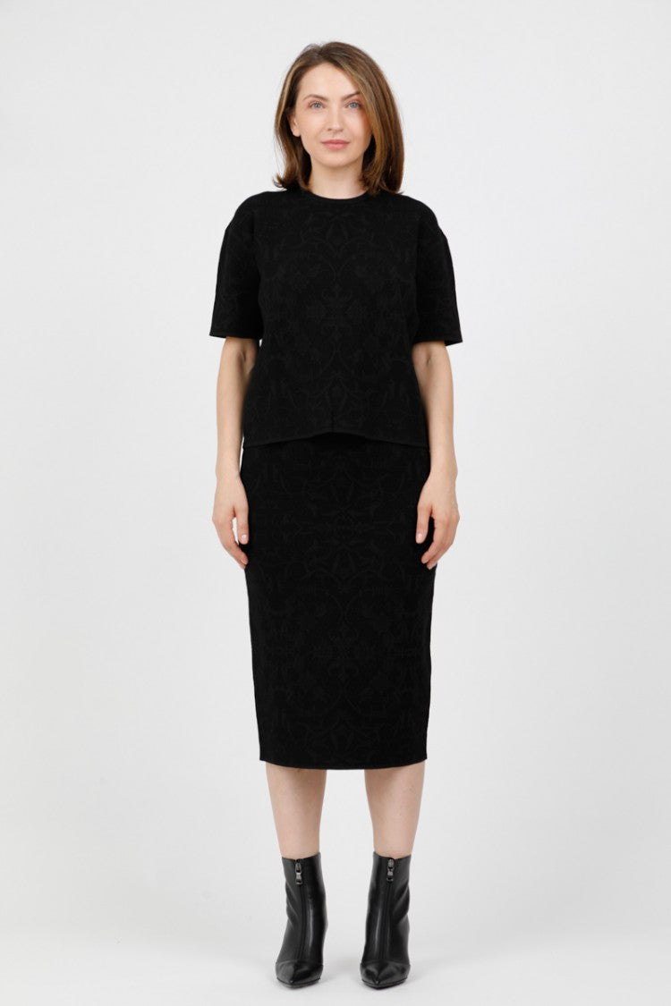 Max Mara Fitted Black Midi Skirt