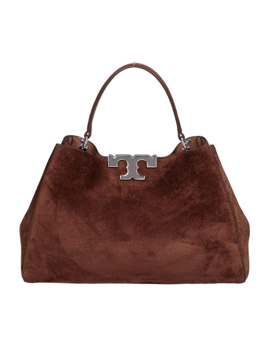 Tory Burch Eleanor Suede Satchel Bag In Cocoa