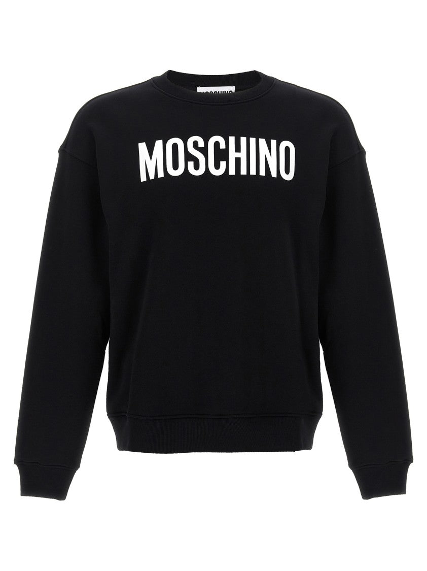 Moschino Logo Print Cotton Sweatshirt With Crew Neck