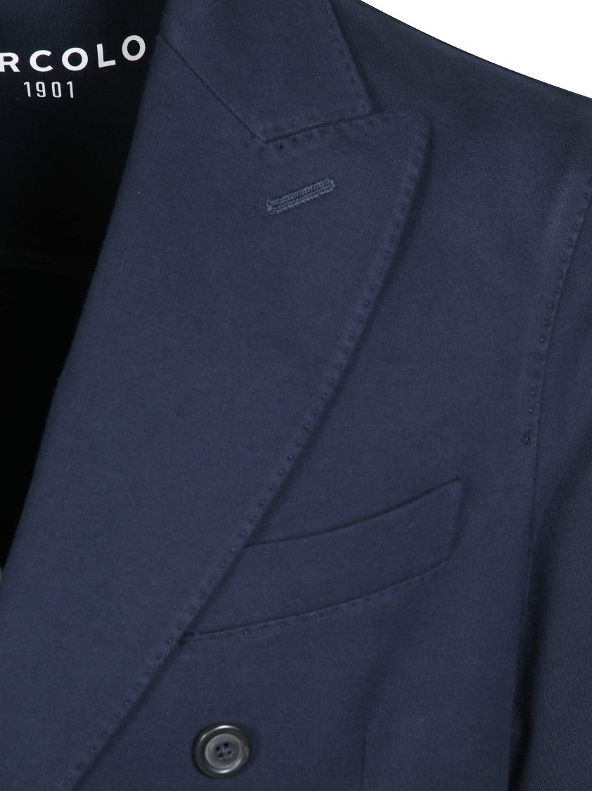 Circolo Cotton-Blend Double-Breasted Blazer