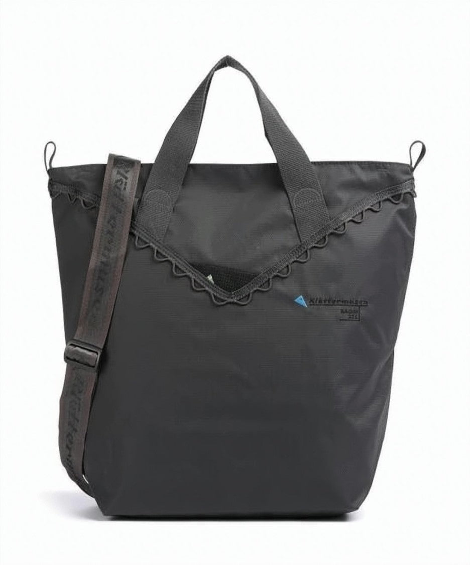 Klattermusen Black Polyamide Tote Bag With V-Shaped Flap