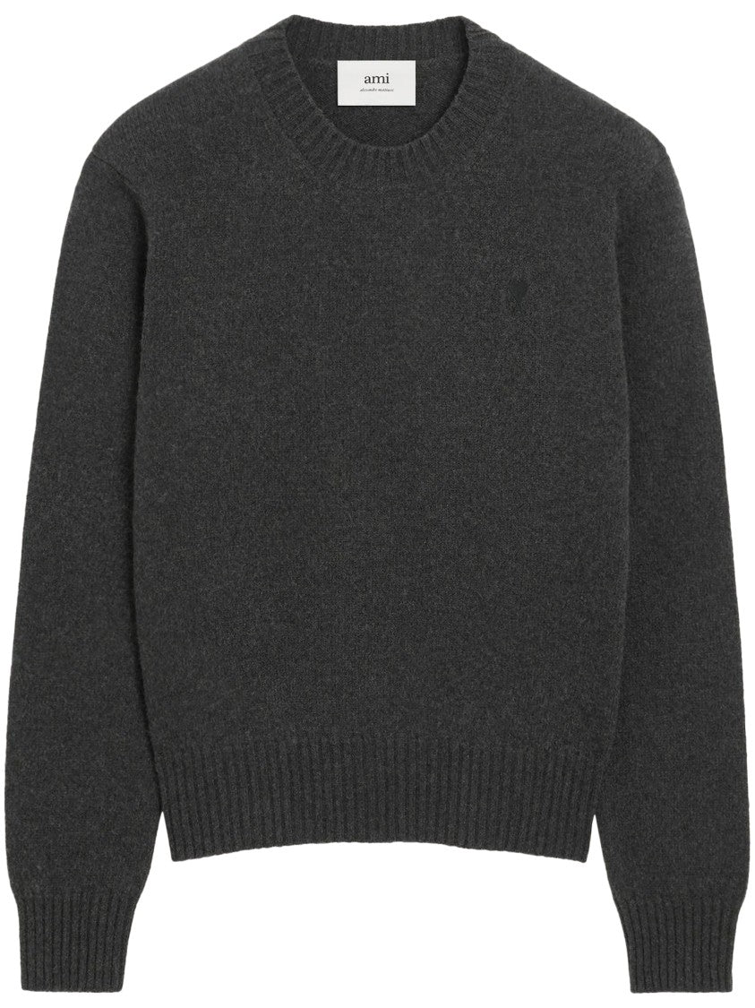 Ami Crew Neck Cashmere Blend Sweater