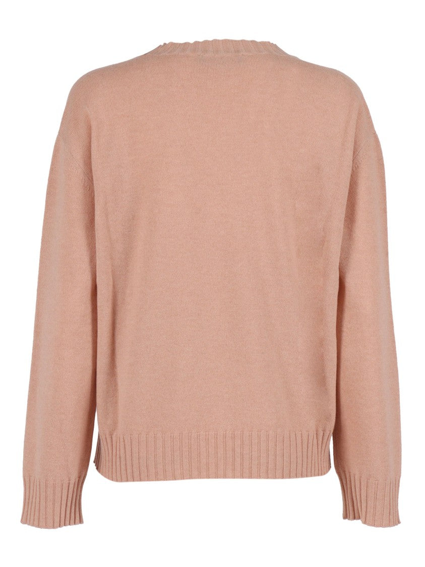 Fabiana Filippi V-Neck Knit Sweater With Ribbed Detailing