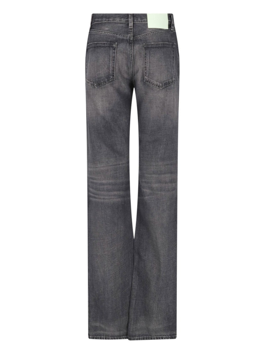 Haikure Black Star Straight-Leg Cotton Denim Jeans